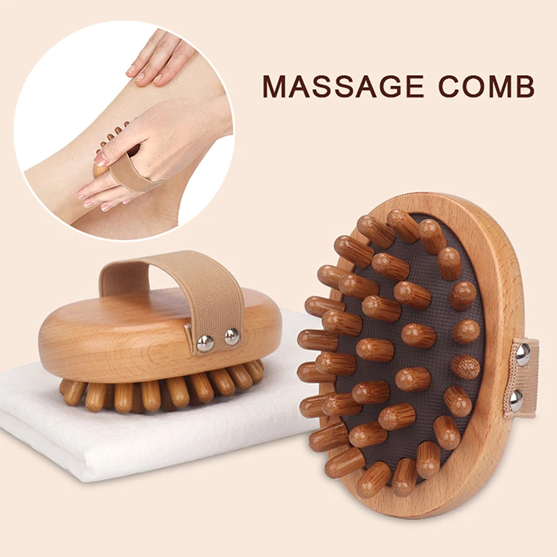 Spa Wellness Massage - Vücut Anti Selülit Fırça Yatıştırıcı Ahşap